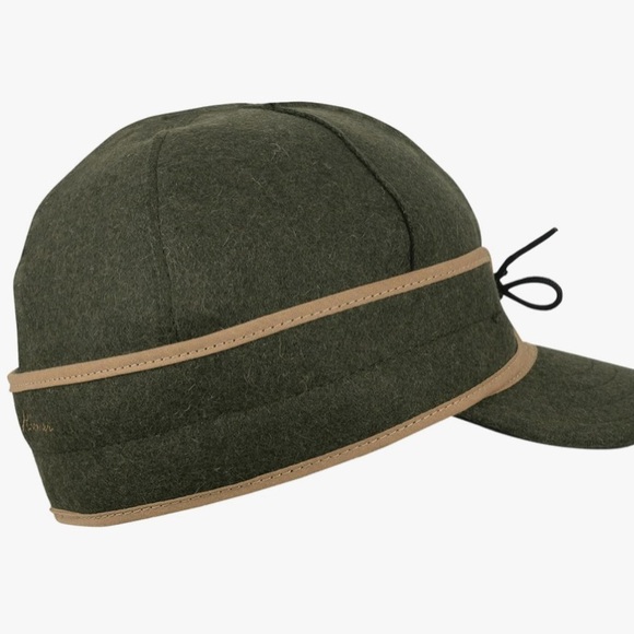Stormy Kromer Mackinaw Hat Men’s 7 1/4 Olive Green Hunting Wool Blend Hat - Picture 3 of 13